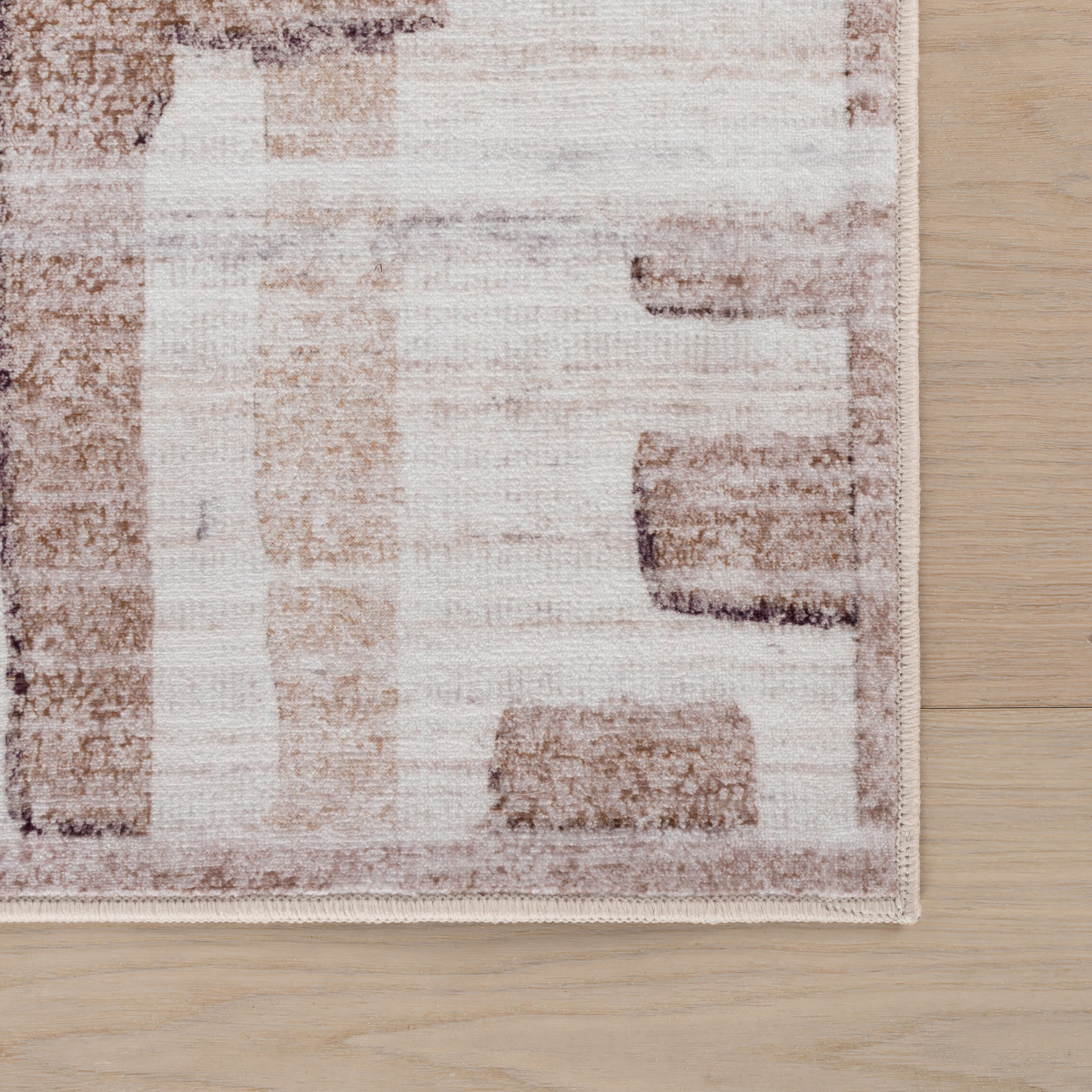 Janatha Moroccan Abstract Washable Rug | Ivory