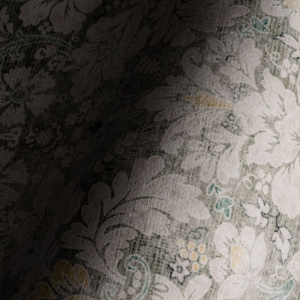 Kinice Traditional Floral Washable Rug | Grey