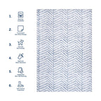 Reverse Herringbone Washable Rug | Blue
