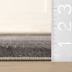 Ronan Ikat Machine Washable Rug | Charcoal