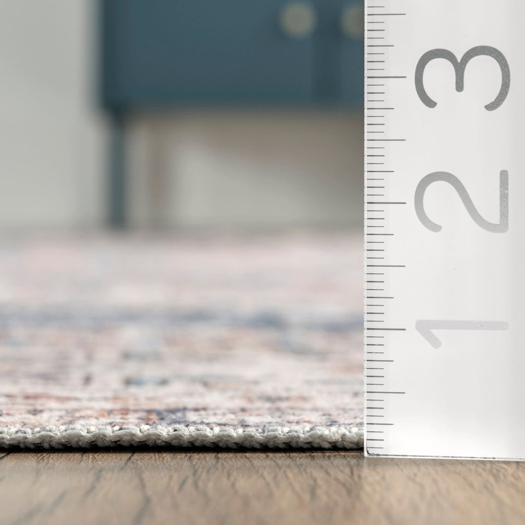 Allison Faded Washable Rug | Blue