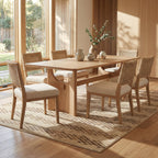 Brumacheck Mid-Century Modern Striped Rug | Tan