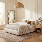 Sinikse Floral and Paisley Washable Rug | Peach