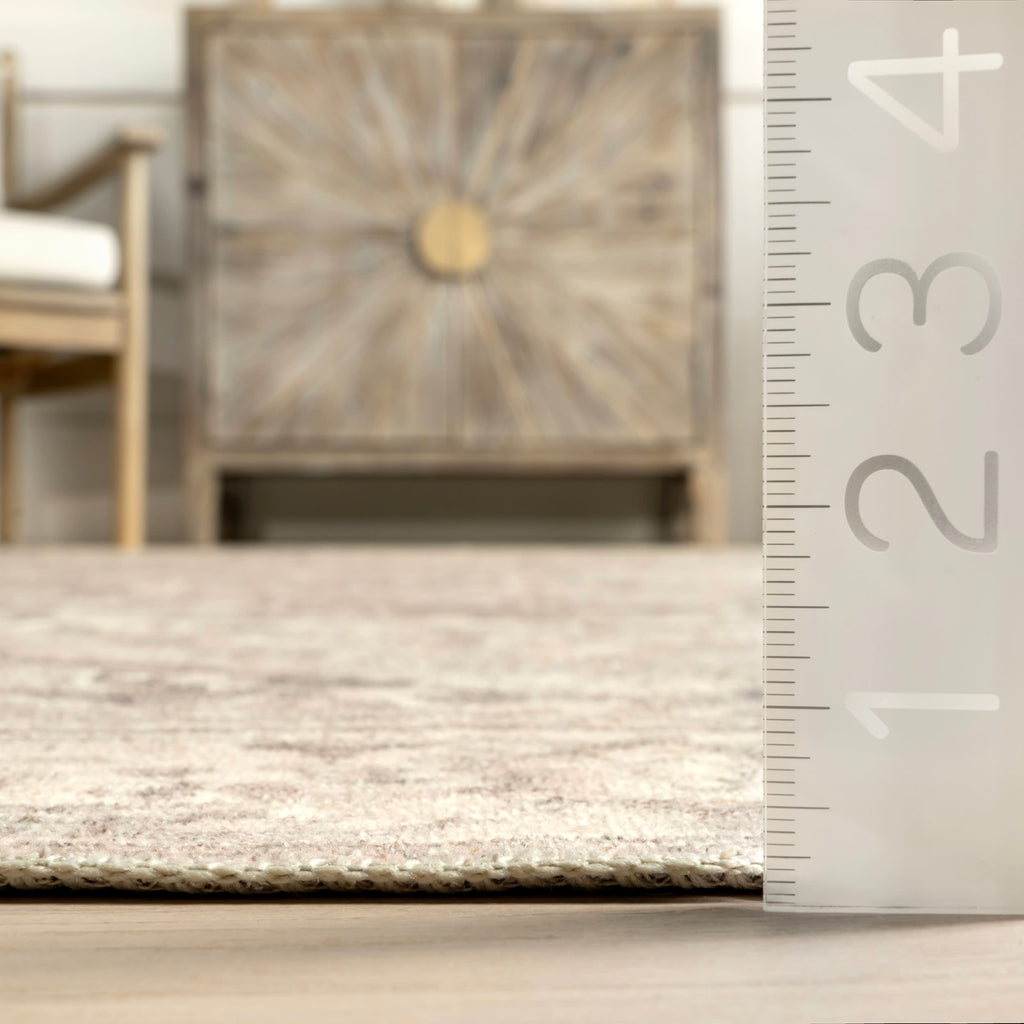 Atrium Medallion Washable Rug | Grey