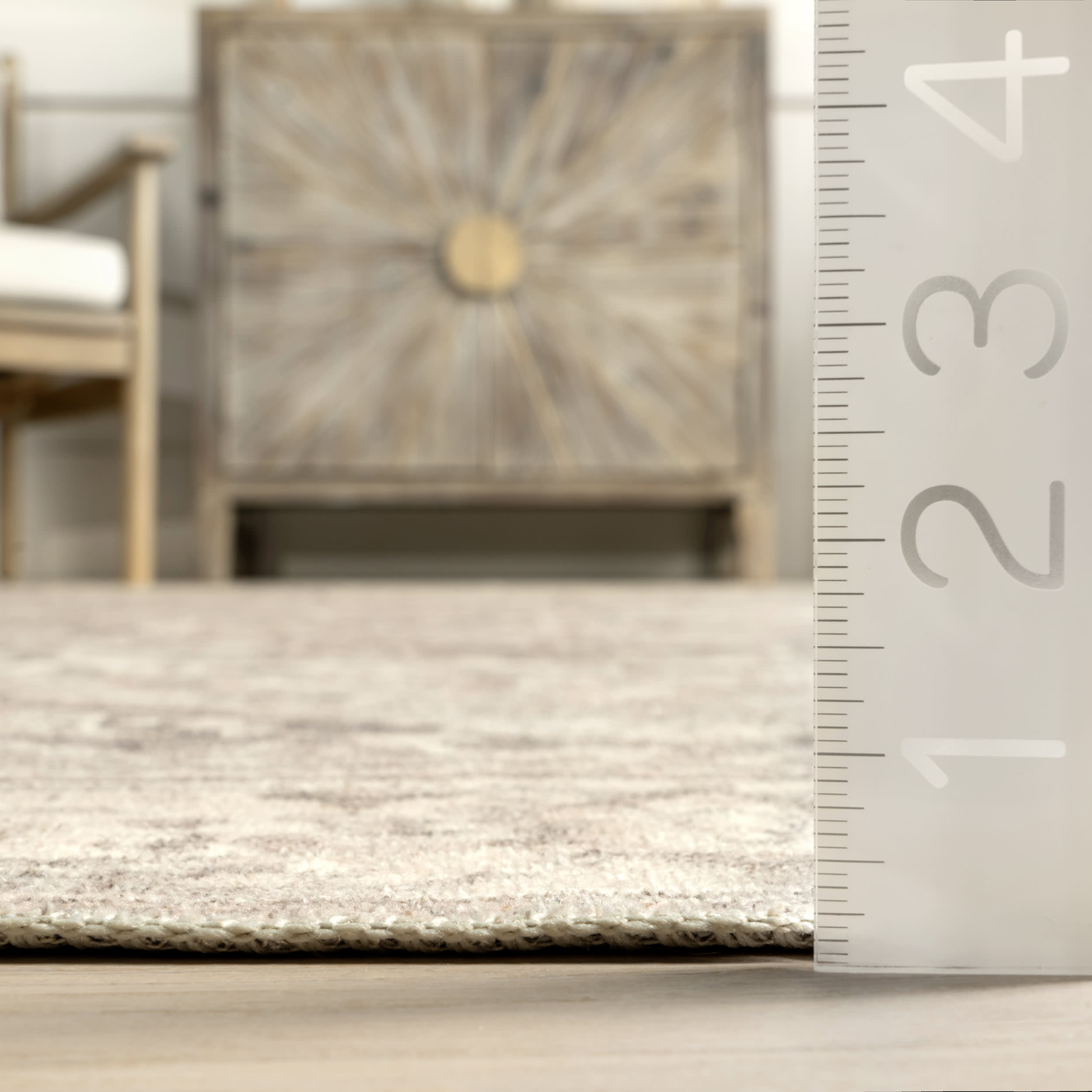 Atrium Medallion Washable Rug | Grey