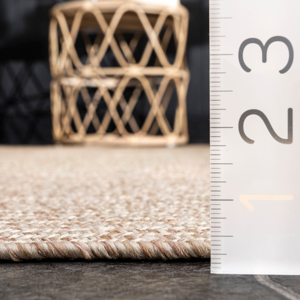 Ashen Braided Tassel Indoor/Outdoor Rug | Tan