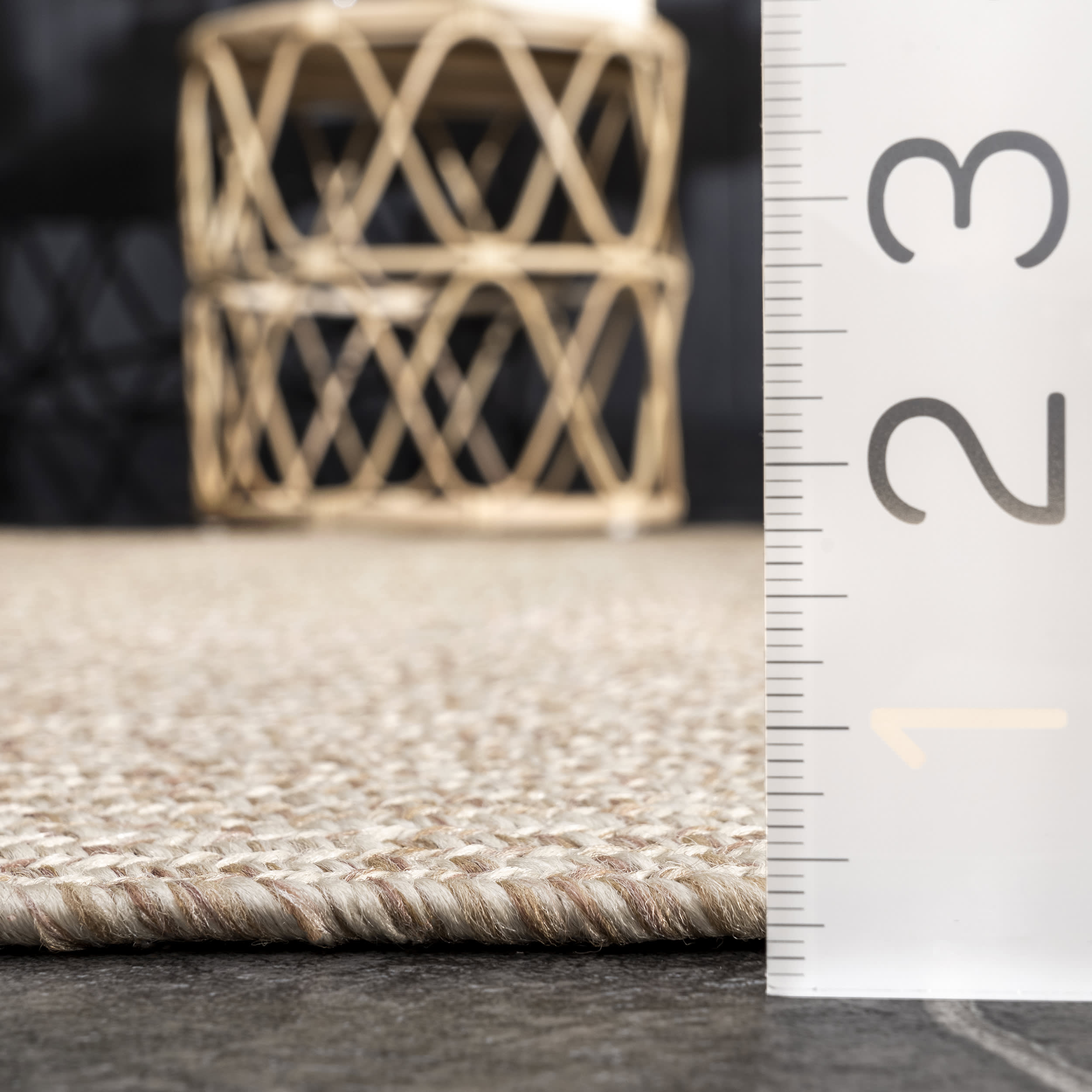 Ashen Braided Tassel Indoor/Outdoor Rug | Tan