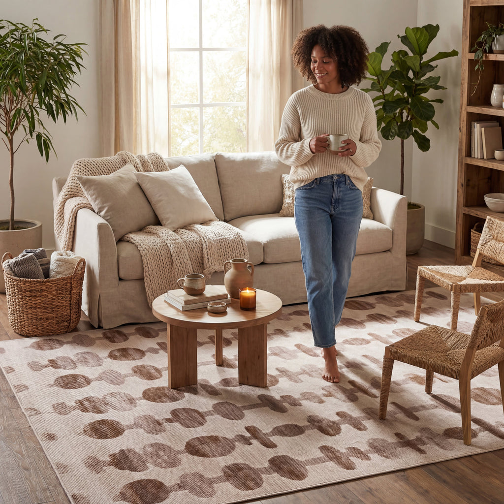 Fanice Bohemian Washable Rug | Brown
