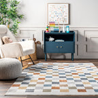 Carina Colorful Checkered Washable Rug | Multicolor