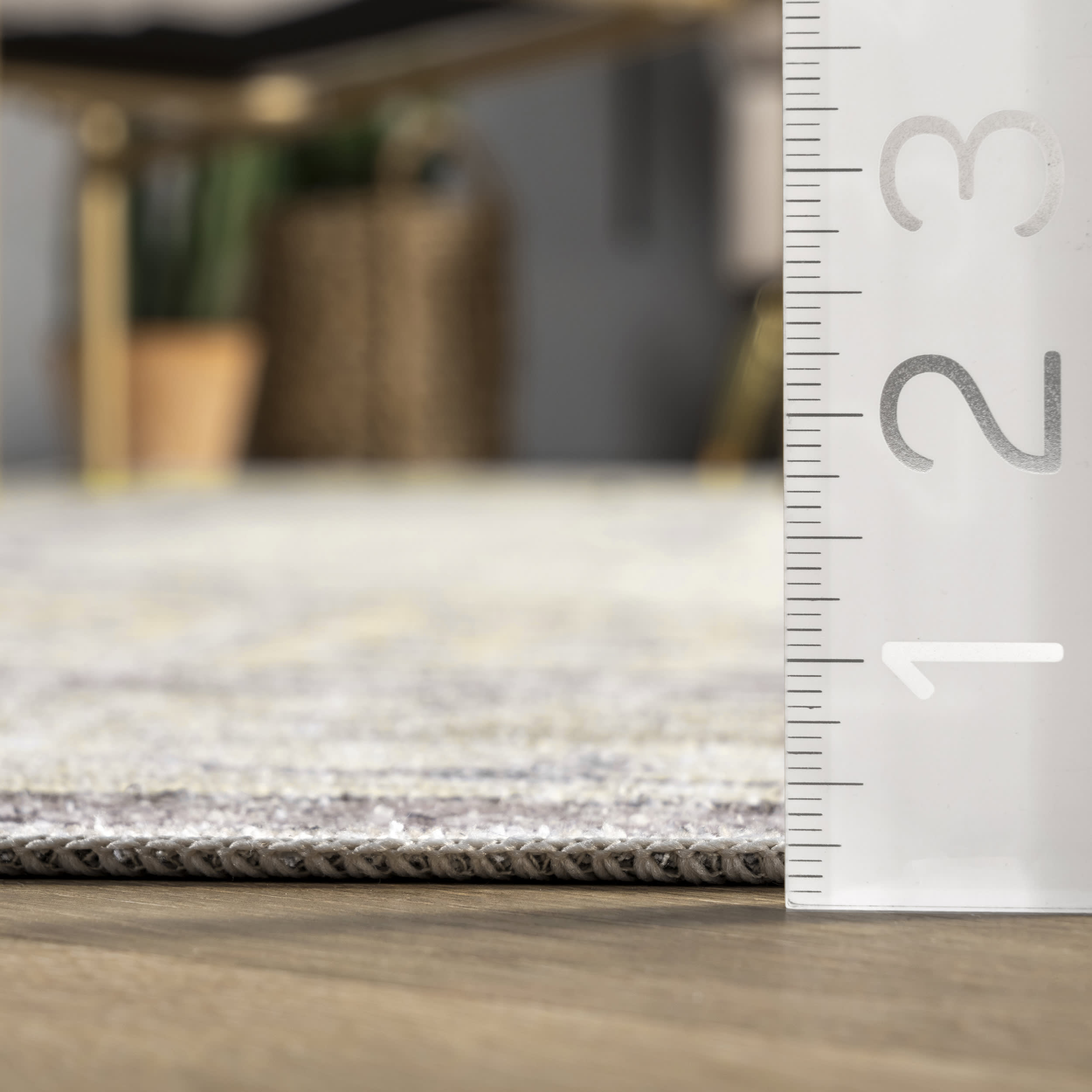 Burr Medallion Washable Rug | Cream