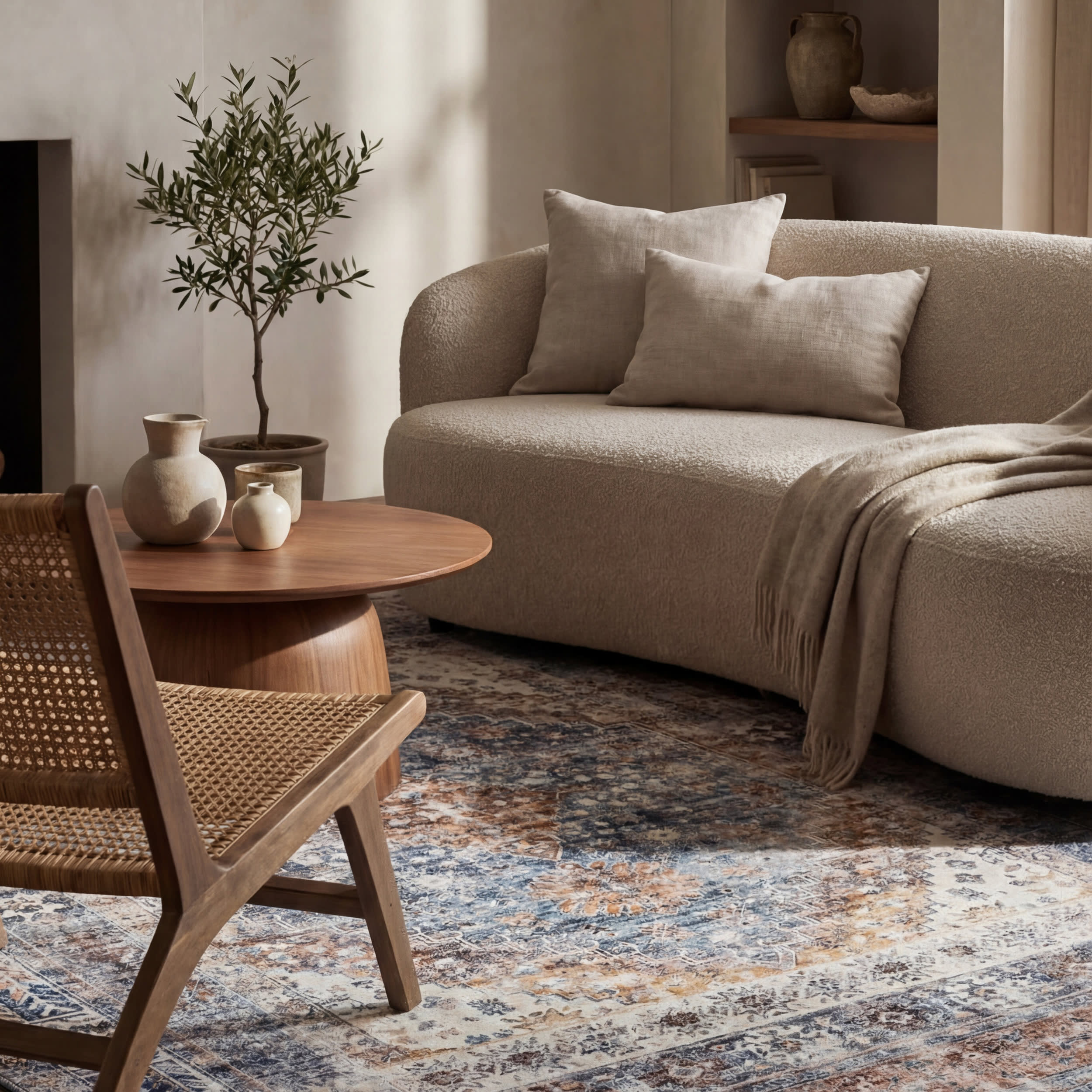 Clarese Oriental and Persian Washable Rug | Blue Image principale du produit