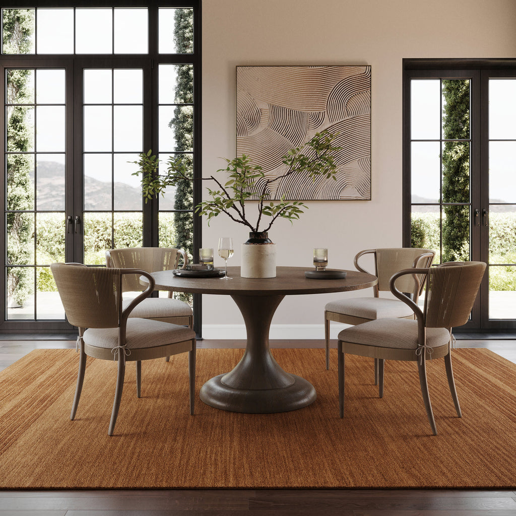 Cotina Modern Bordered Handmade Wool Rug | Amber