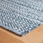 Denim Stone Handwoven Cotton Rug | Blue