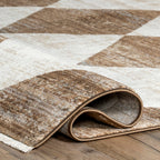 Vanni Checkered Fringed Rug | Beige