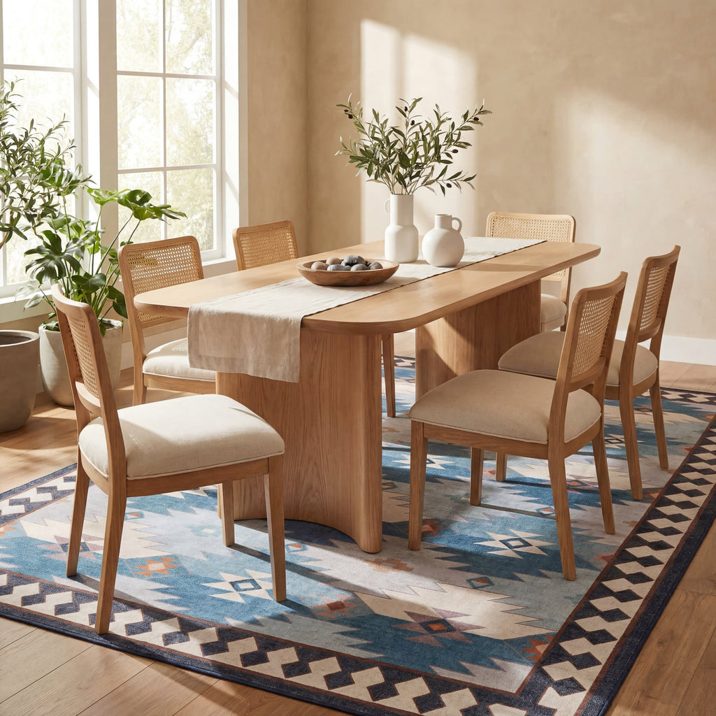 Jasdin Southwestern Washable Rug | Blue
