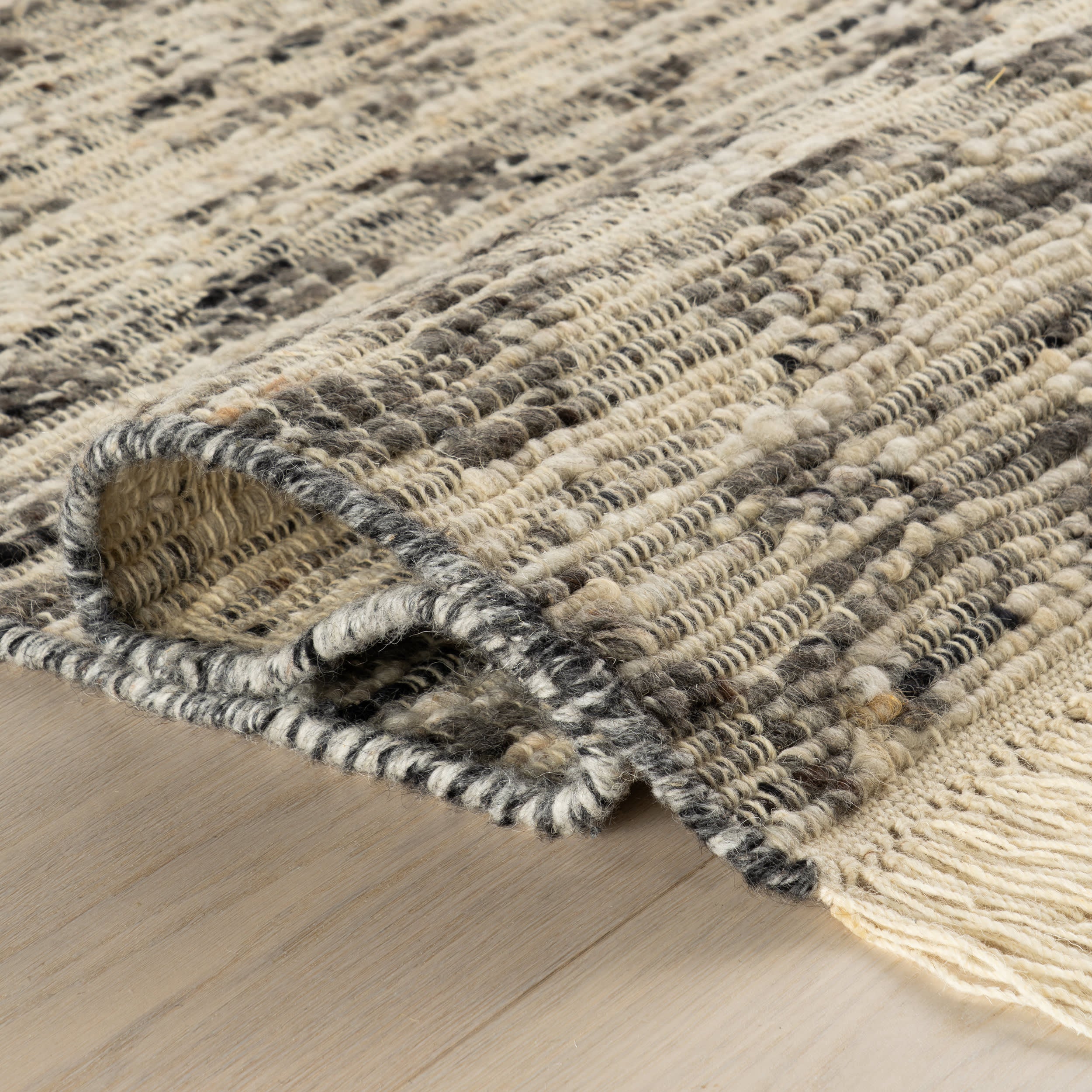 JuJu Tasseled Wool Rug | Grey