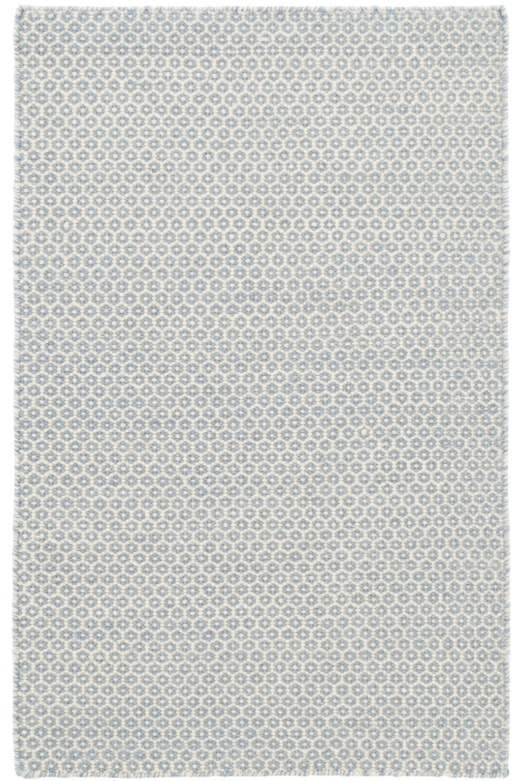 Honeycomb Handwoven Wool Rug | French Blue/Ivory