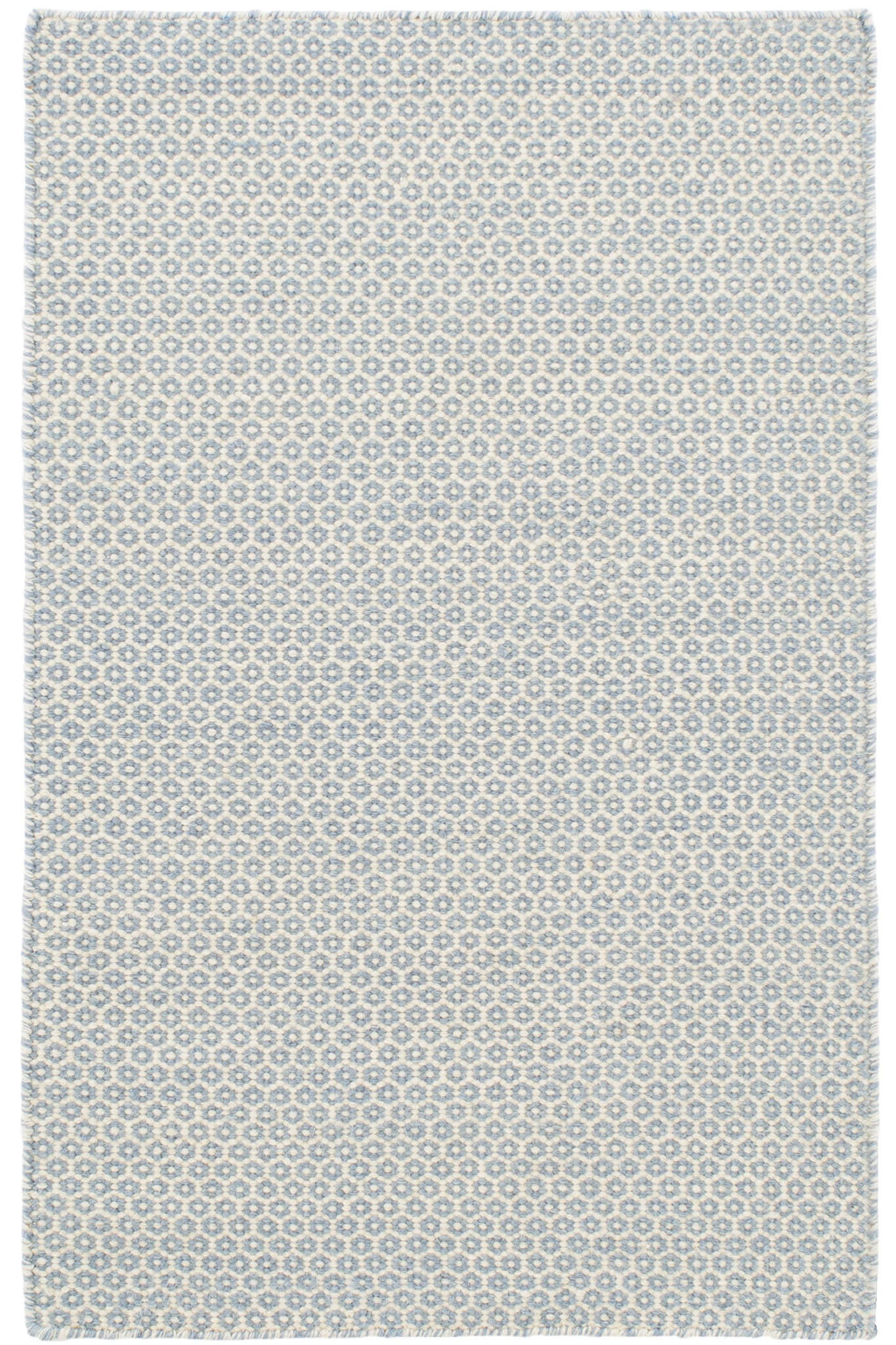 Honeycomb Handwoven Wool Rug | French Blue/Ivory