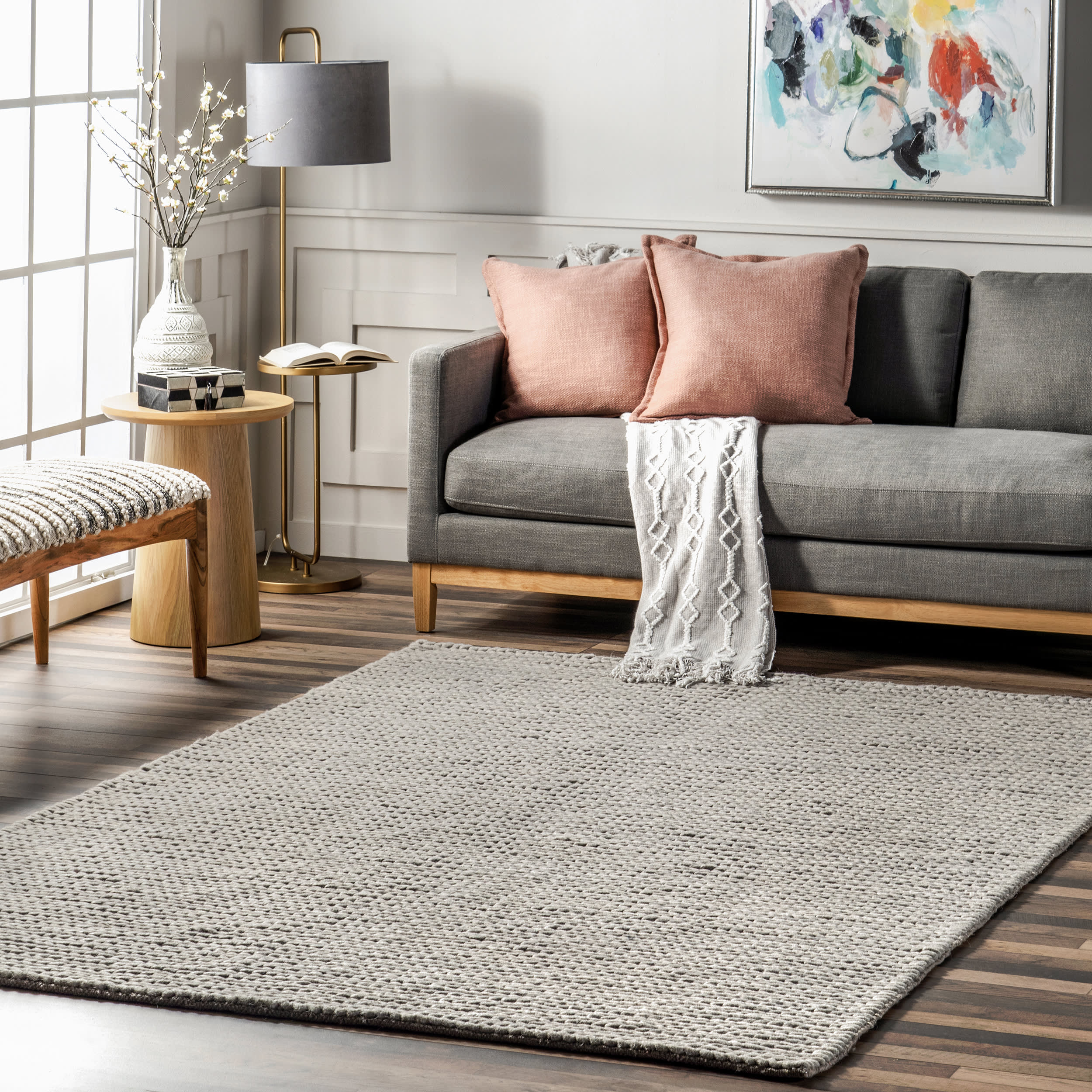 Softest Knit Wool Rug | Light Grey Secondary image