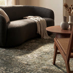 Bayberry Spill Proof Vintage Washable Rug | Green Grey