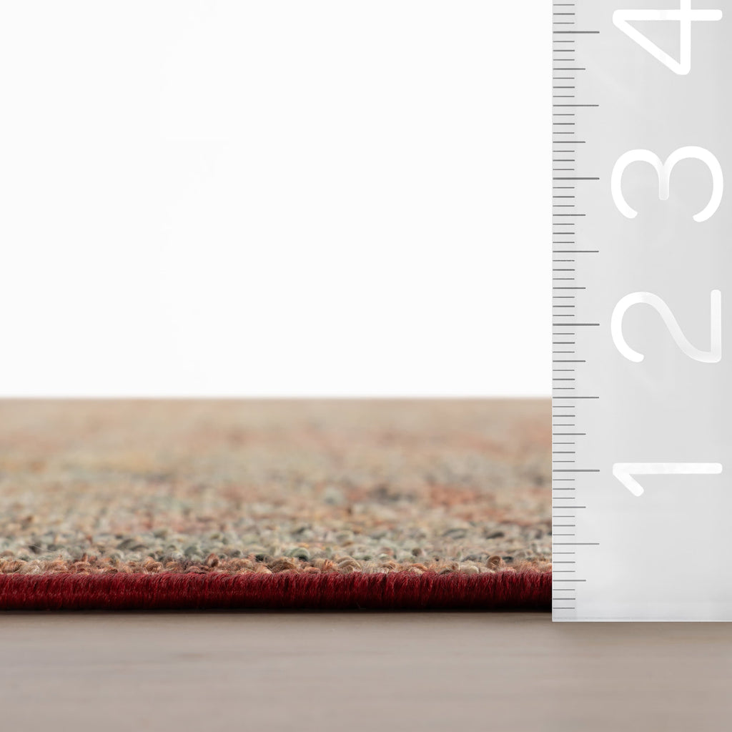 Elarin Traditional Medallion Washable Rug | Red