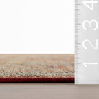 Elarin Traditional Medallion Washable Rug | Red