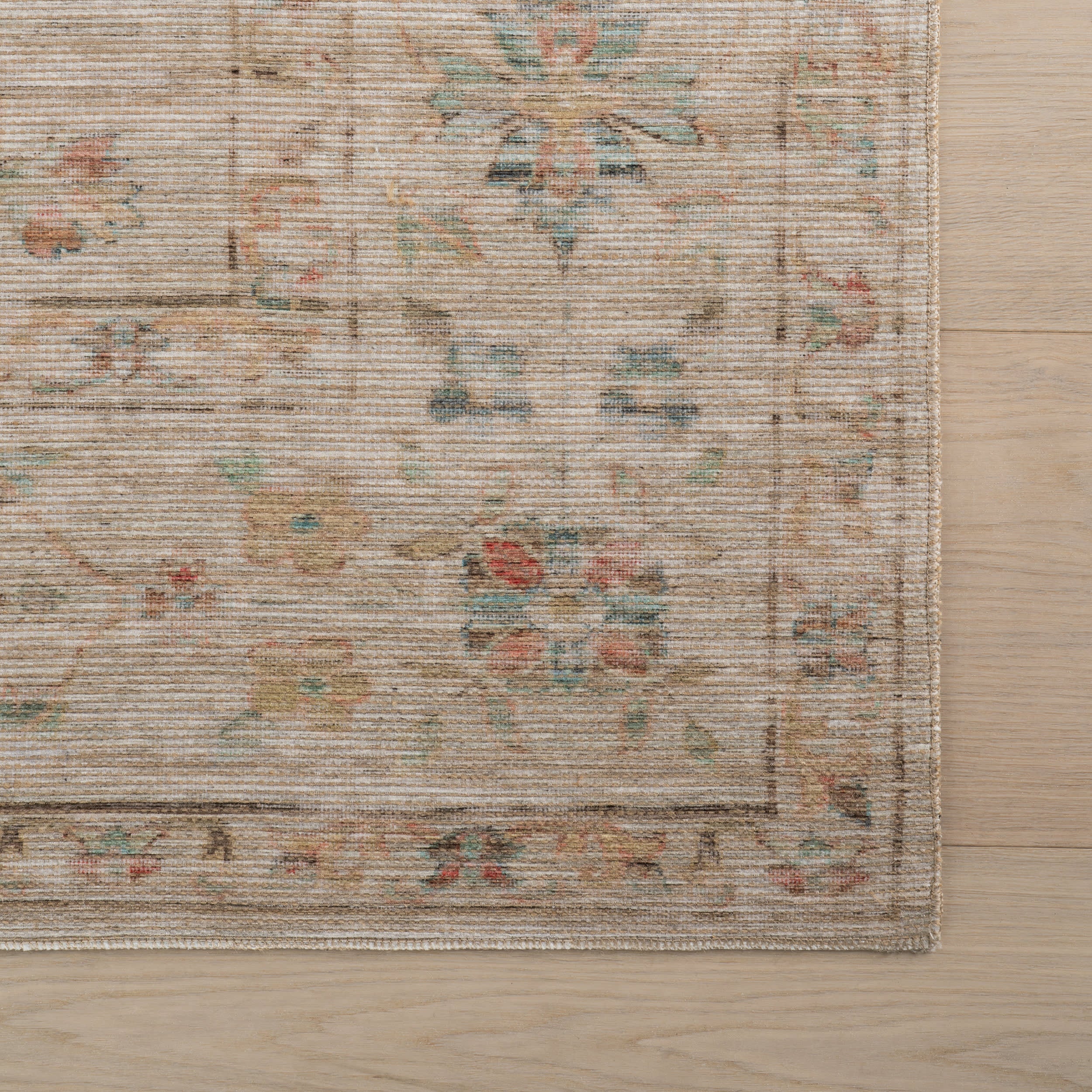 Tiye Traditional Floral & Paisley Rug | Beige