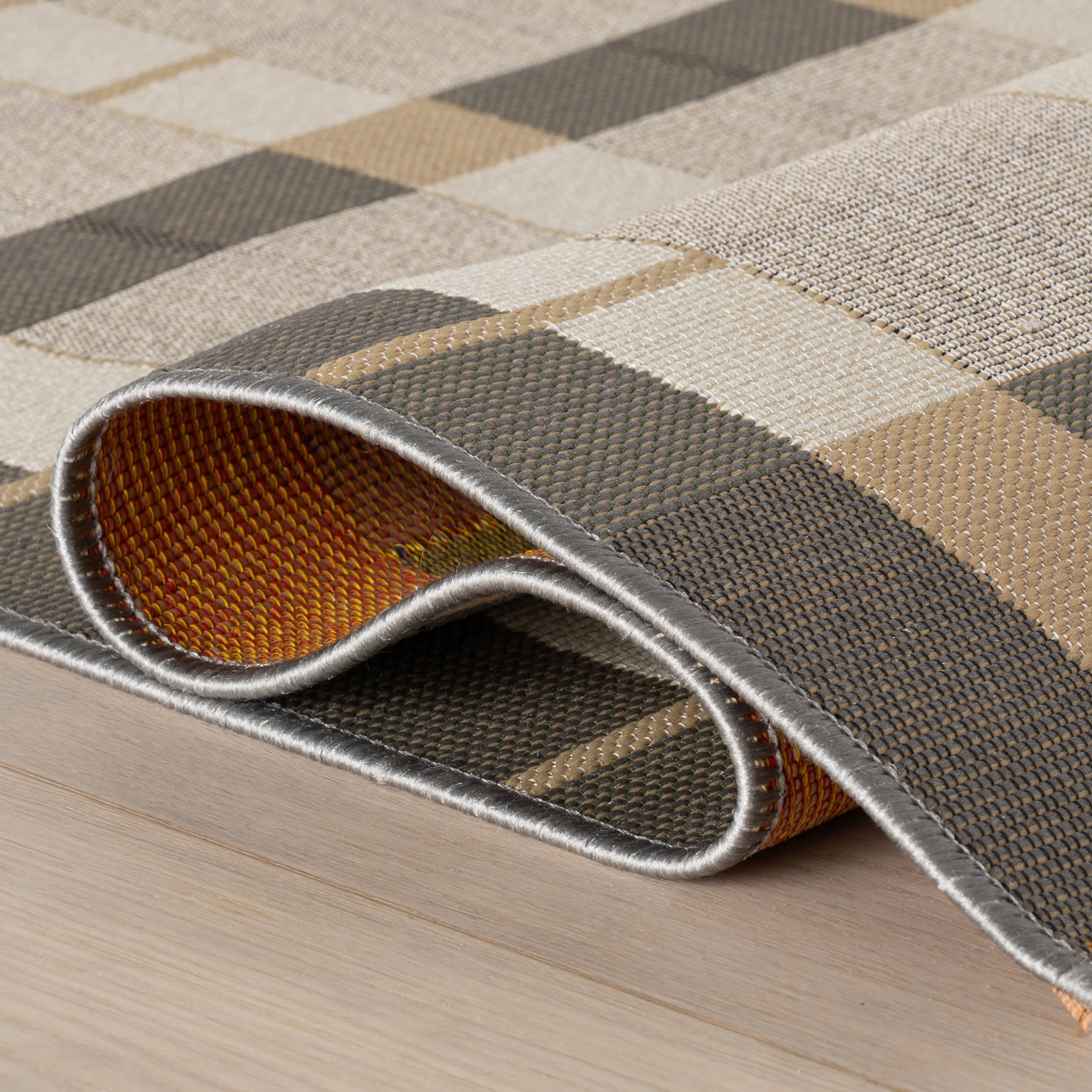Sundara Modern Plaid Indoor/Outdoor Rug | Blue