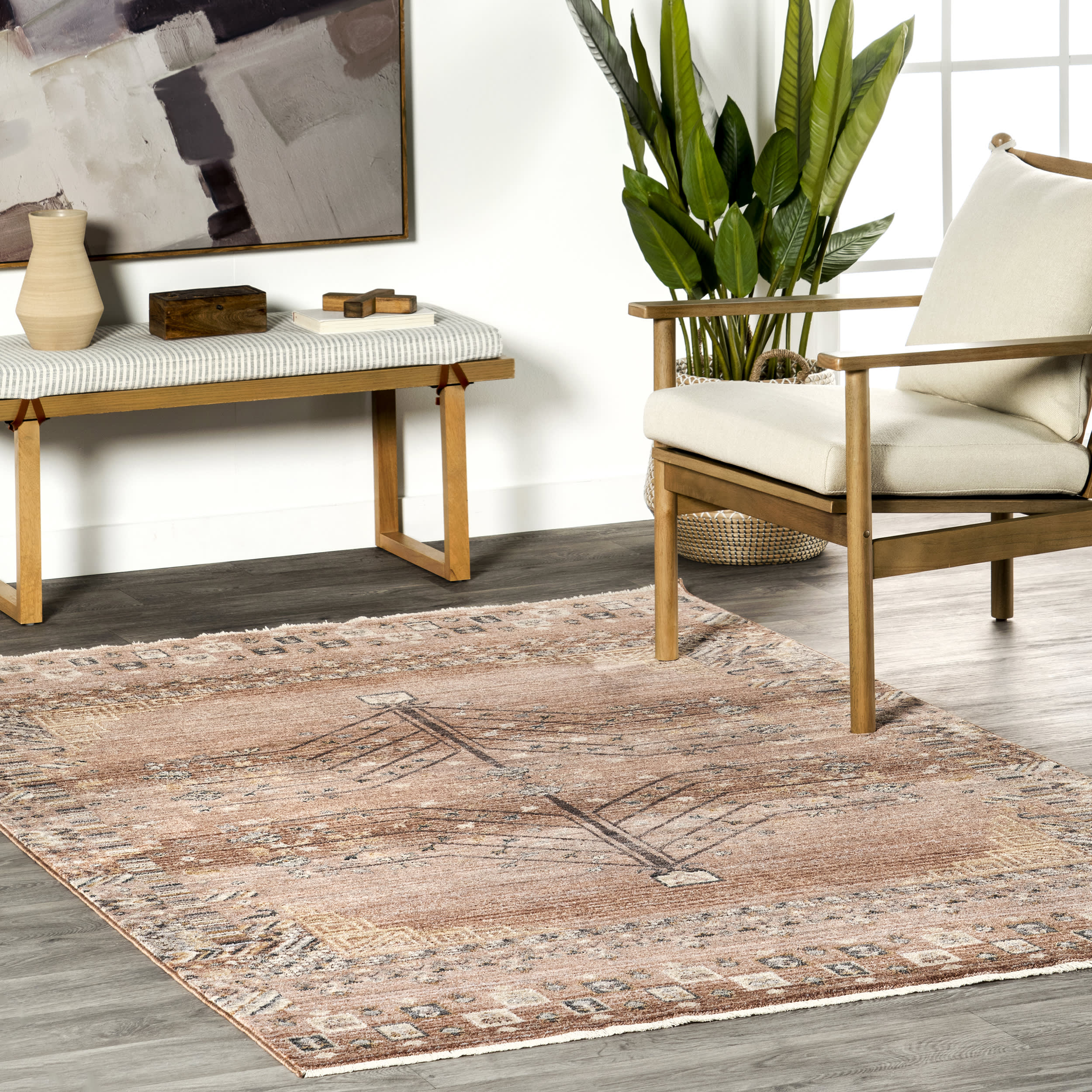 Carmina Antique Meadow Rug | Rust Secondary image