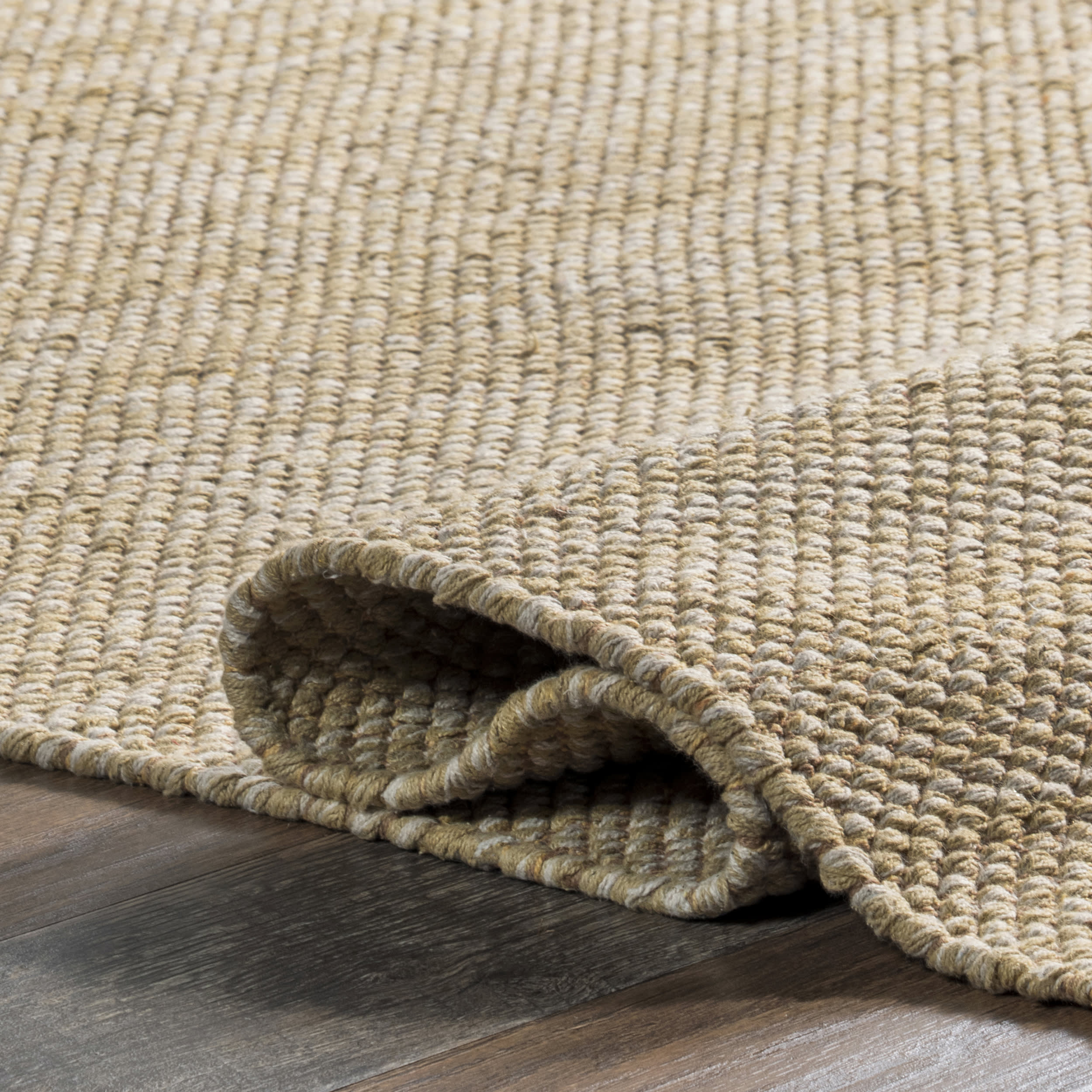 Cotton Solid Flatweave Rug | Tan