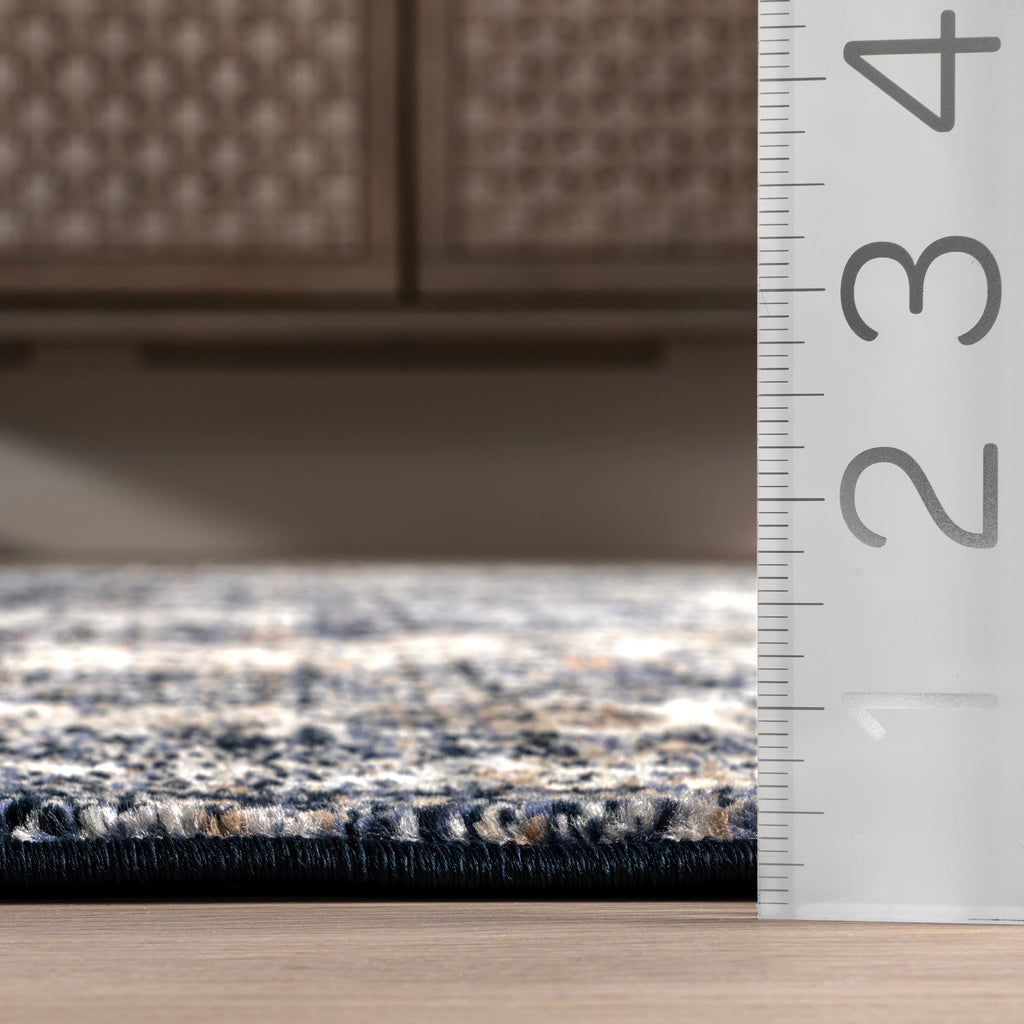 Vintage Medallion Fringe Rug | Navy