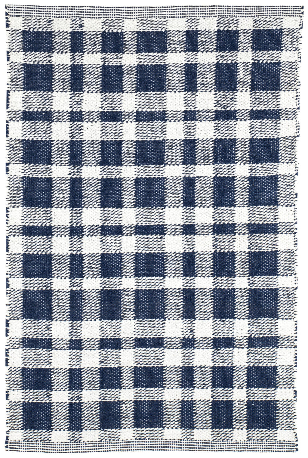 Tattersall Handwoven Indoor/Outdoor Rug | Navy