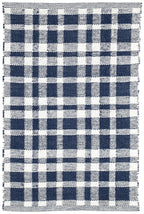 Tattersall Handwoven Indoor/Outdoor Rug | Navy