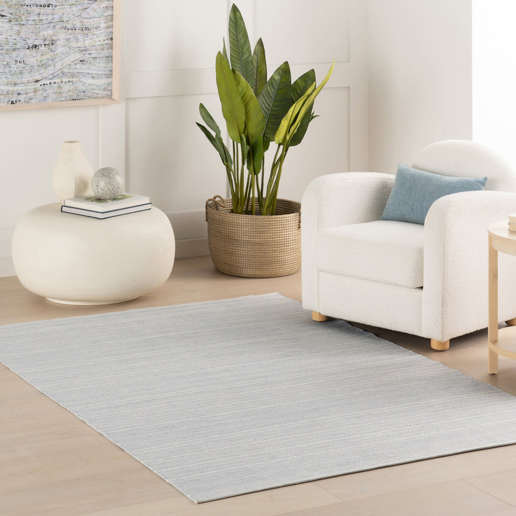 Skipper Stripe Handwoven Indoor/Outdoor Rug | Swedish Blue