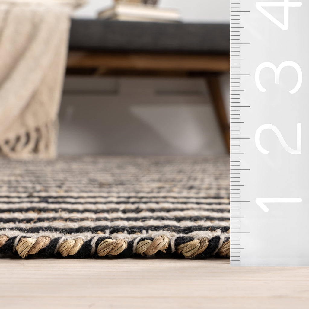Lelia Striped Jute-Blend Rug | Ivory