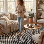 Kallie Washable Tiled Rug | Blue