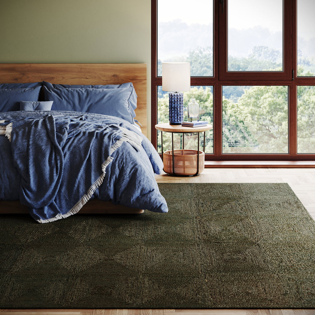 Laux Textured Handmade Jute Rug | Green