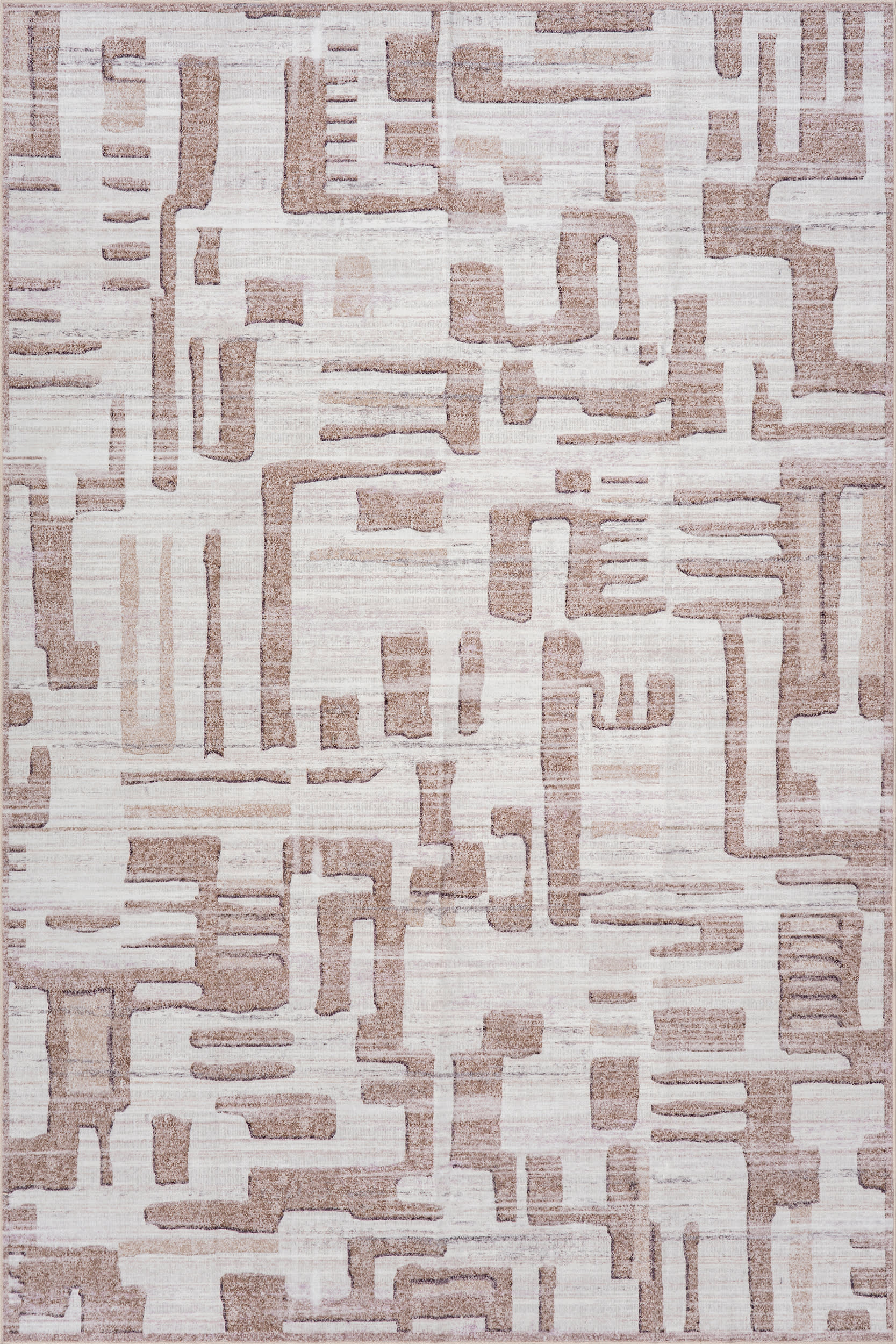 Janatha Moroccan Abstract Washable Rug | Ivory