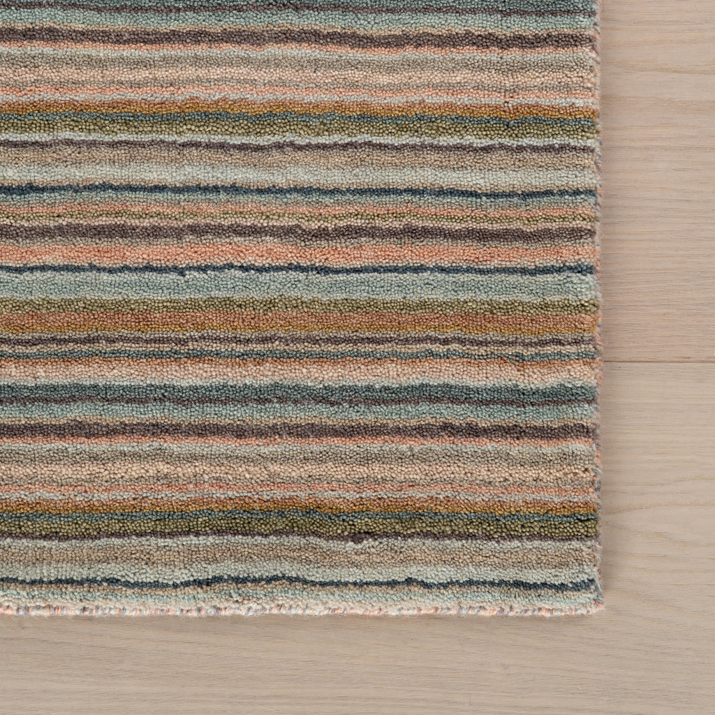 Brindle Stripe Hand Loom Knotted Wool Rug | Clay