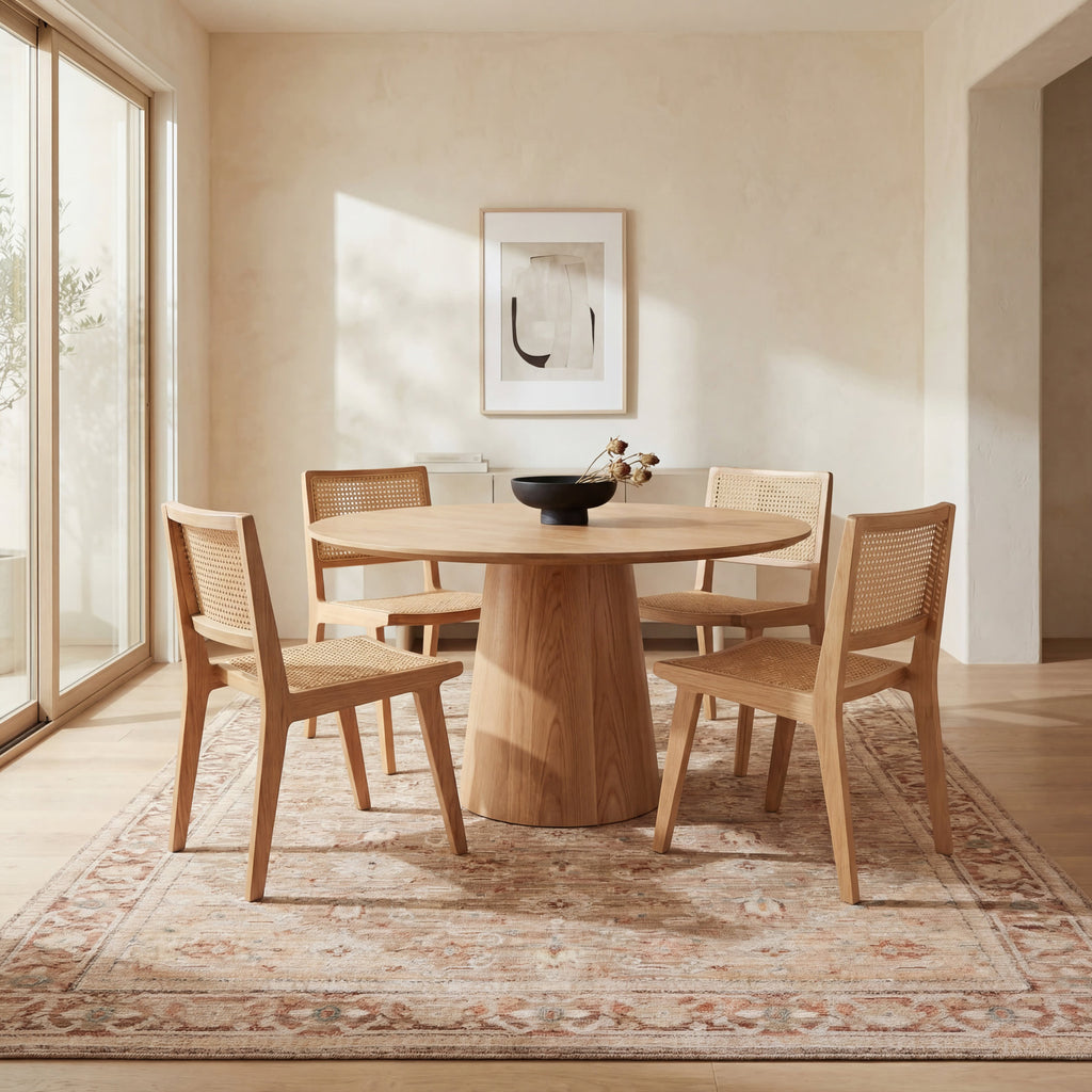 Ankhe Traditional Bordered Rug | Beige