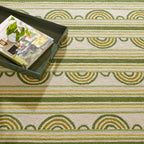 Button Hand Micro Hooked Wool Rug | Olive