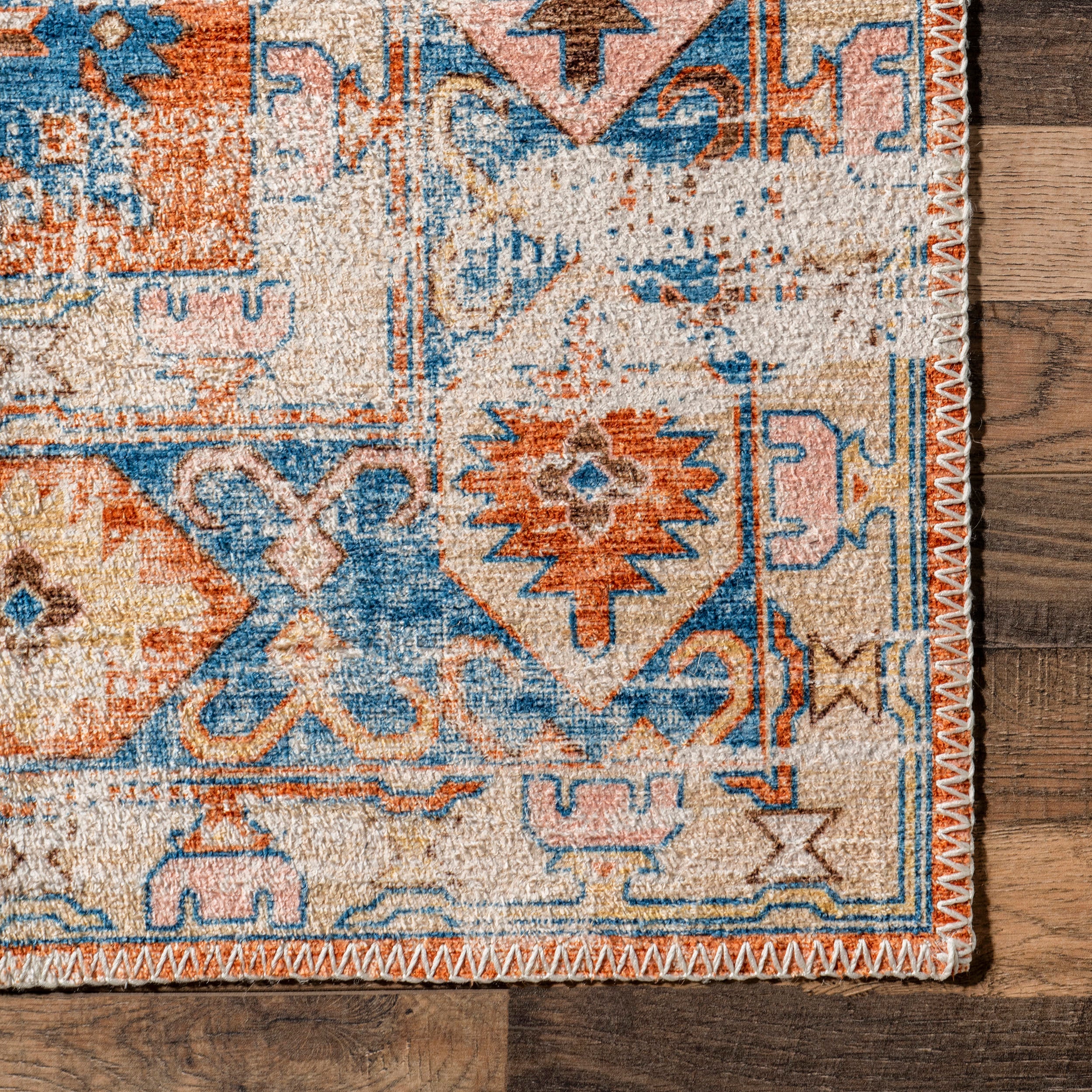 Meaghan Fading Persian Washable Rug | Rust