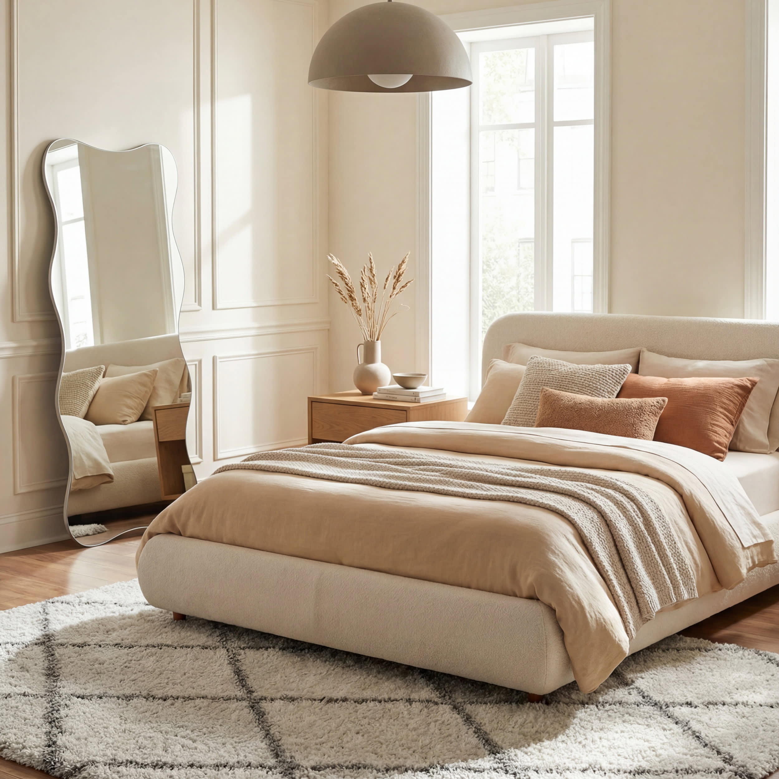 Easy Shag Lattice Rug | White