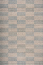 Mephira Checkered Washable Rug | Blue
