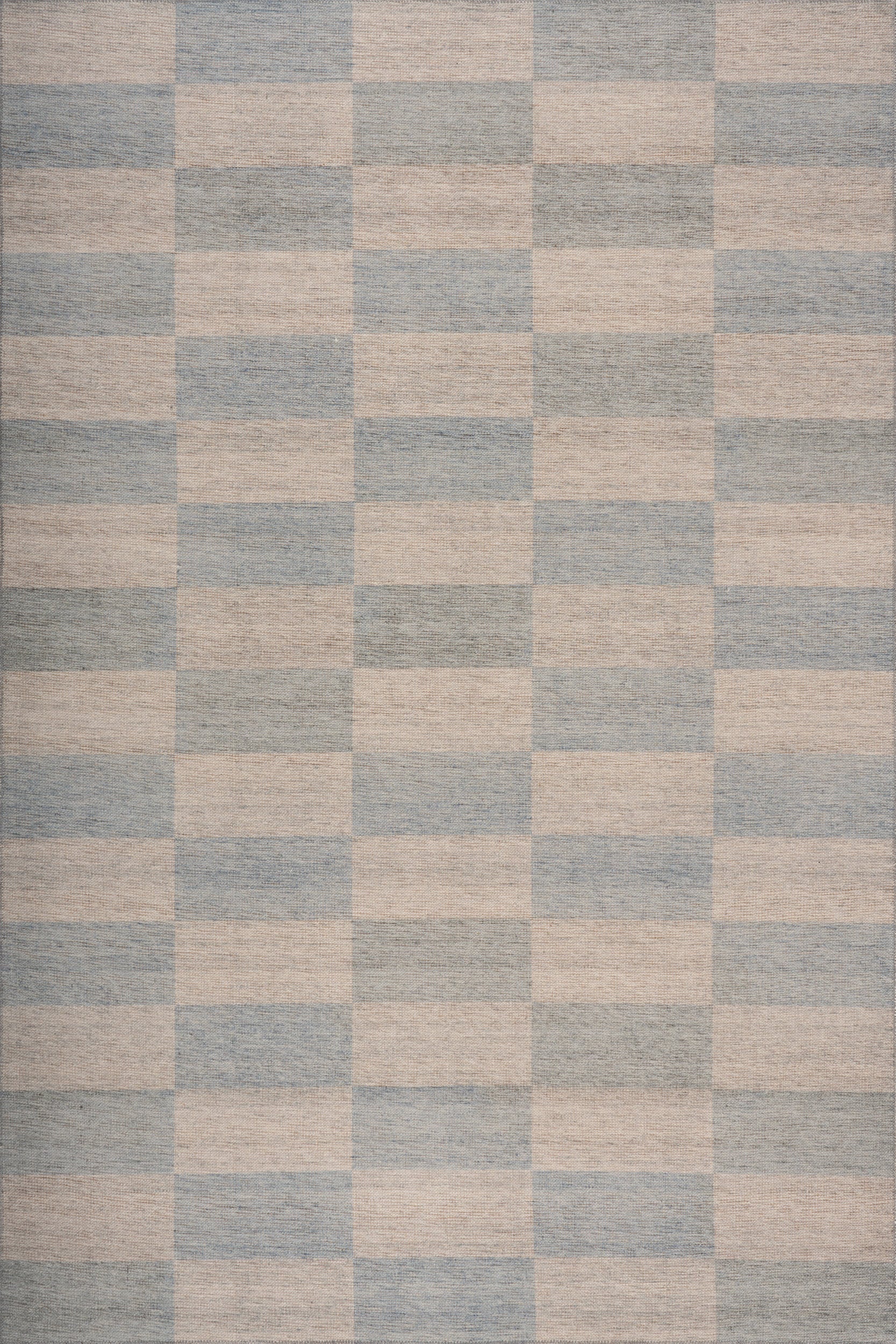 Mephira Checkered Washable Rug | Blue