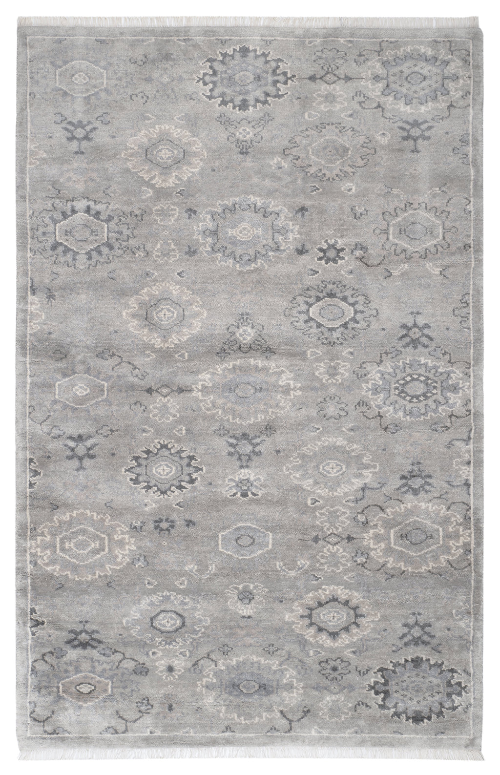 Lila Hand Knotted Wool Rug | Grey