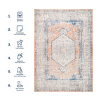 Vintage Medallion Washable Rug | Peach