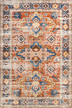 Meaghan Fading Persian Washable Rug | Rust