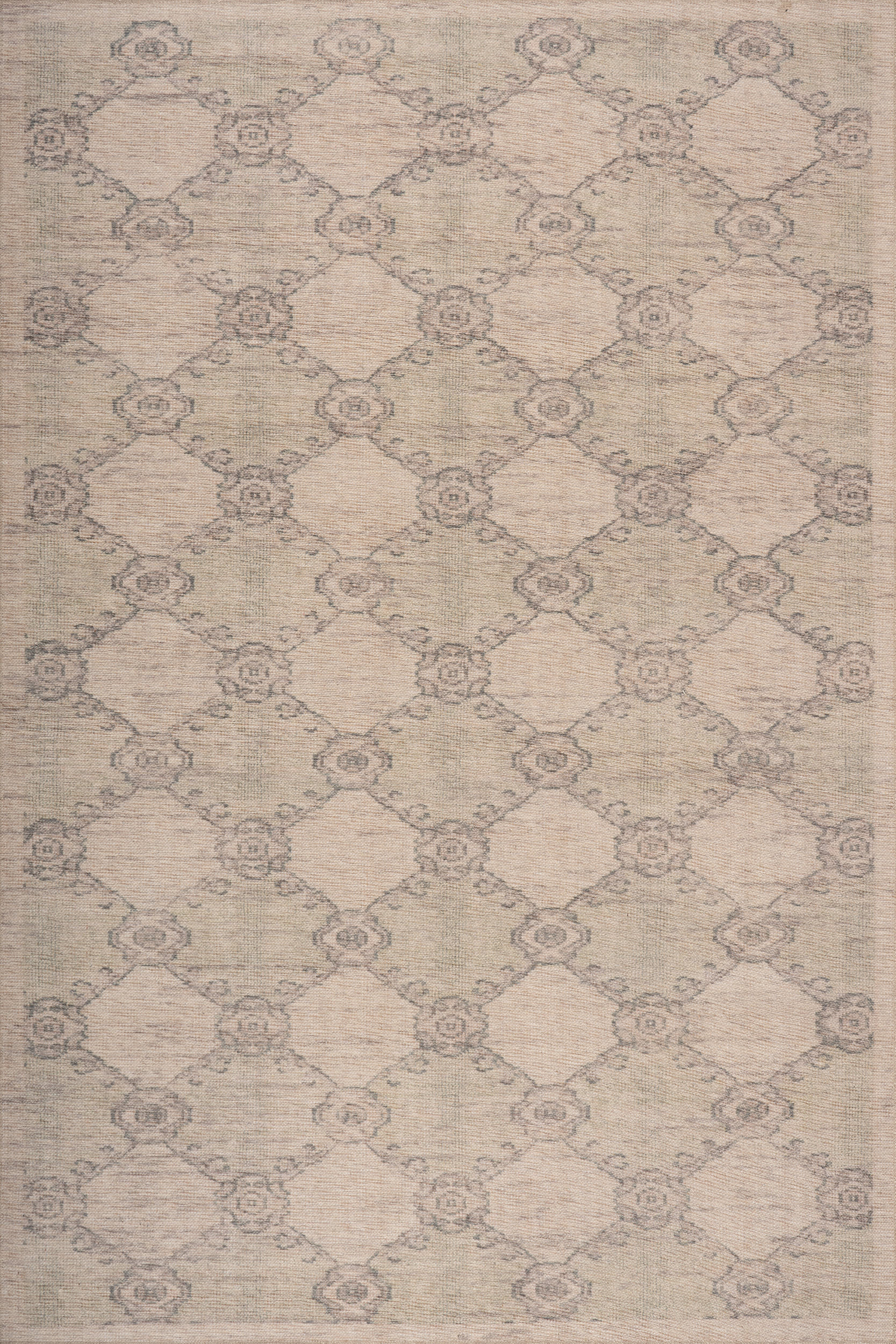 Sahi Traditional Diamond Washable Rug | Green Image secondaire du produit
