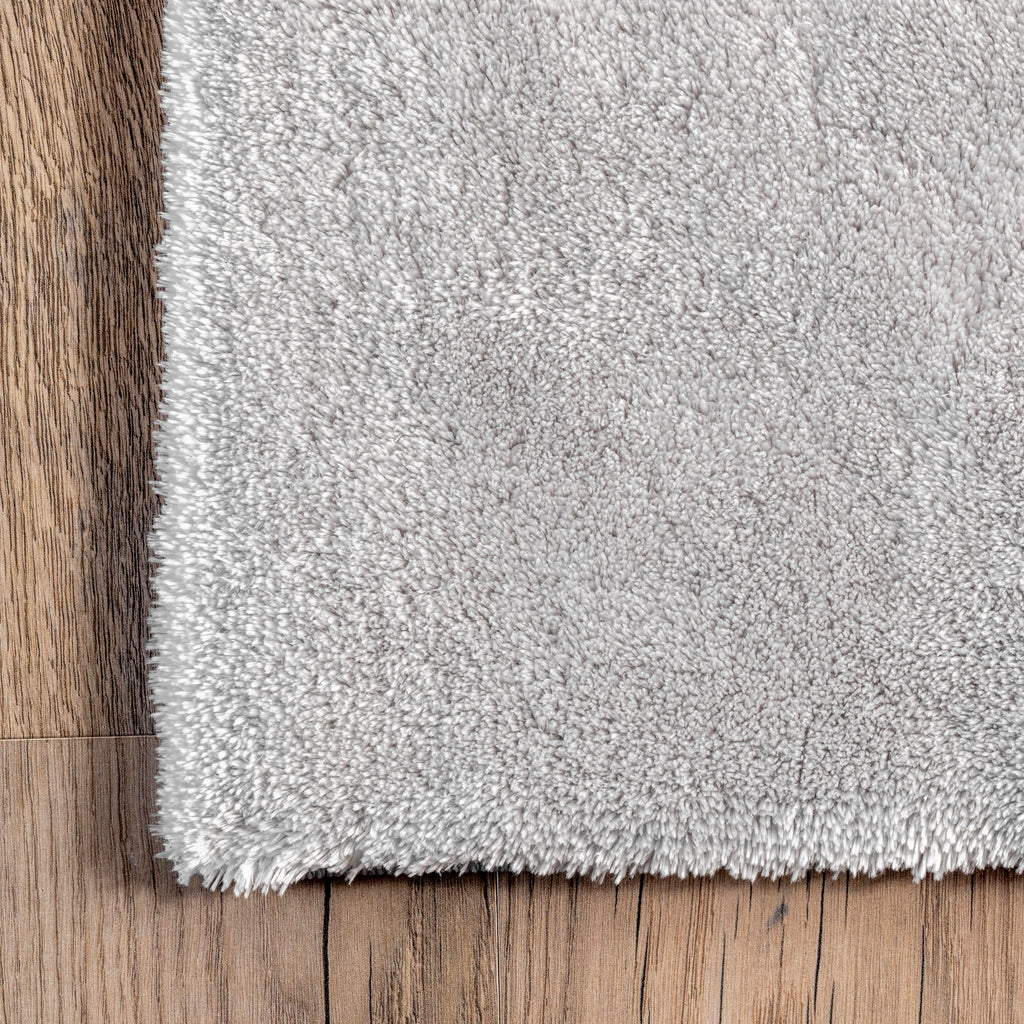 Washable Solid Shag Rug | Light Grey